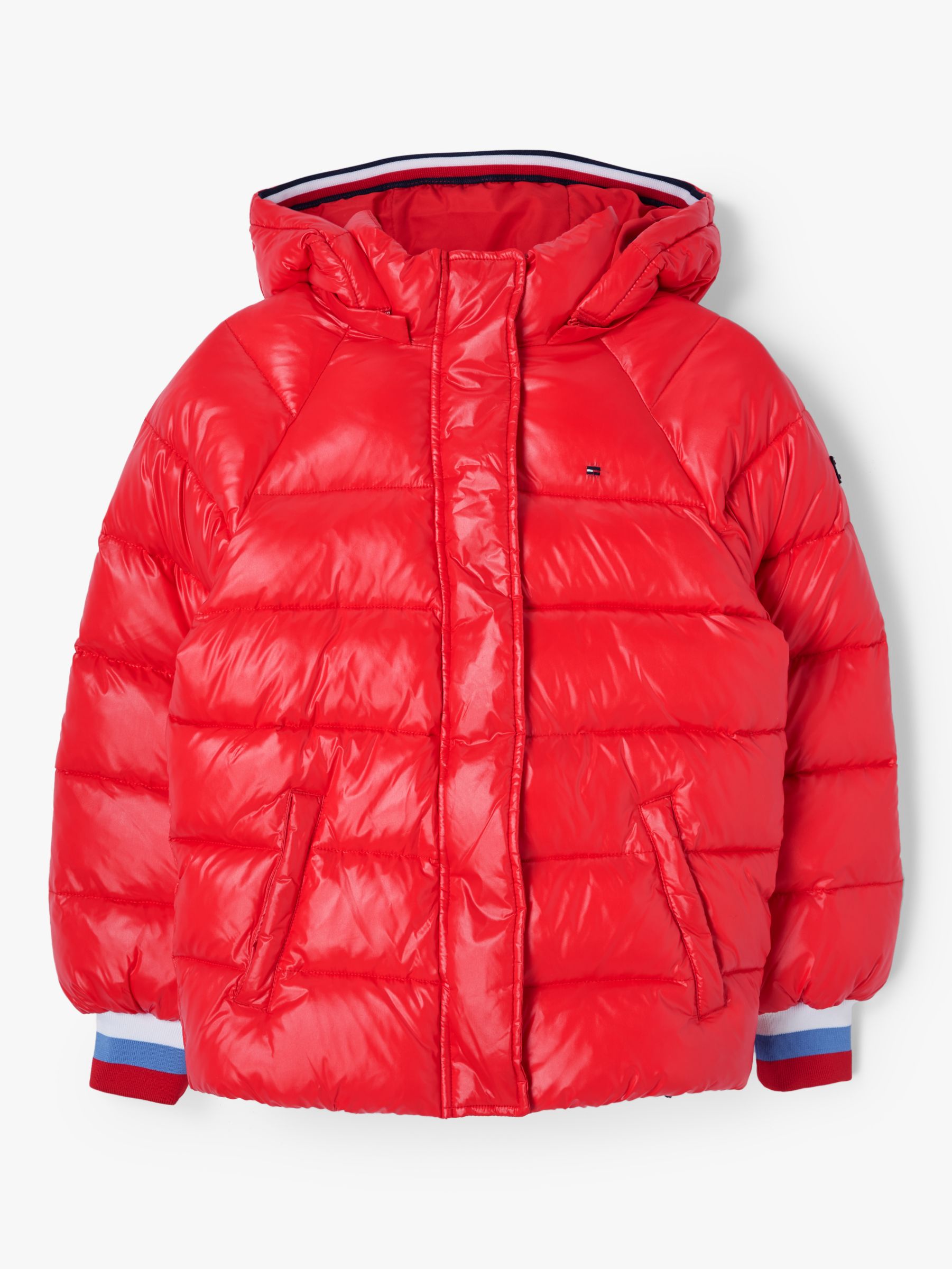 tommy hilfiger red puffer jacket
