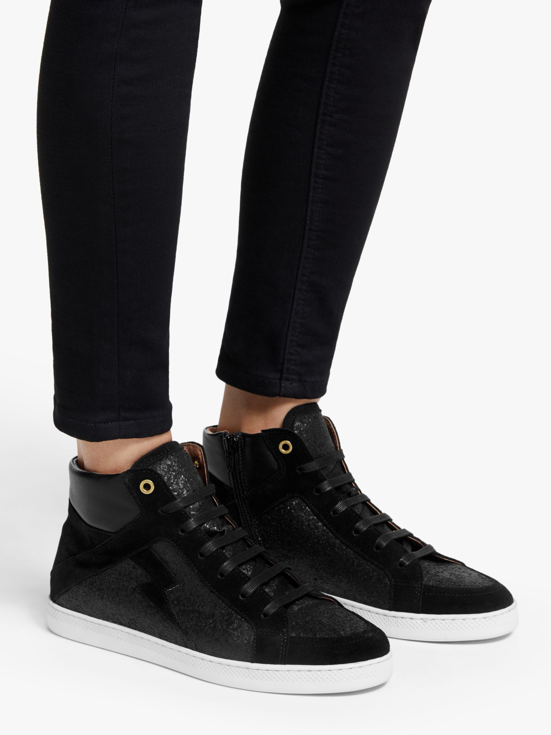 leather high top trainers