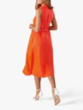 Pure Collection Sleeveless Linen Shirt Dress, Bright Coral
