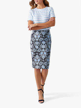 Pure Collection Pencil Skirt, Blue
