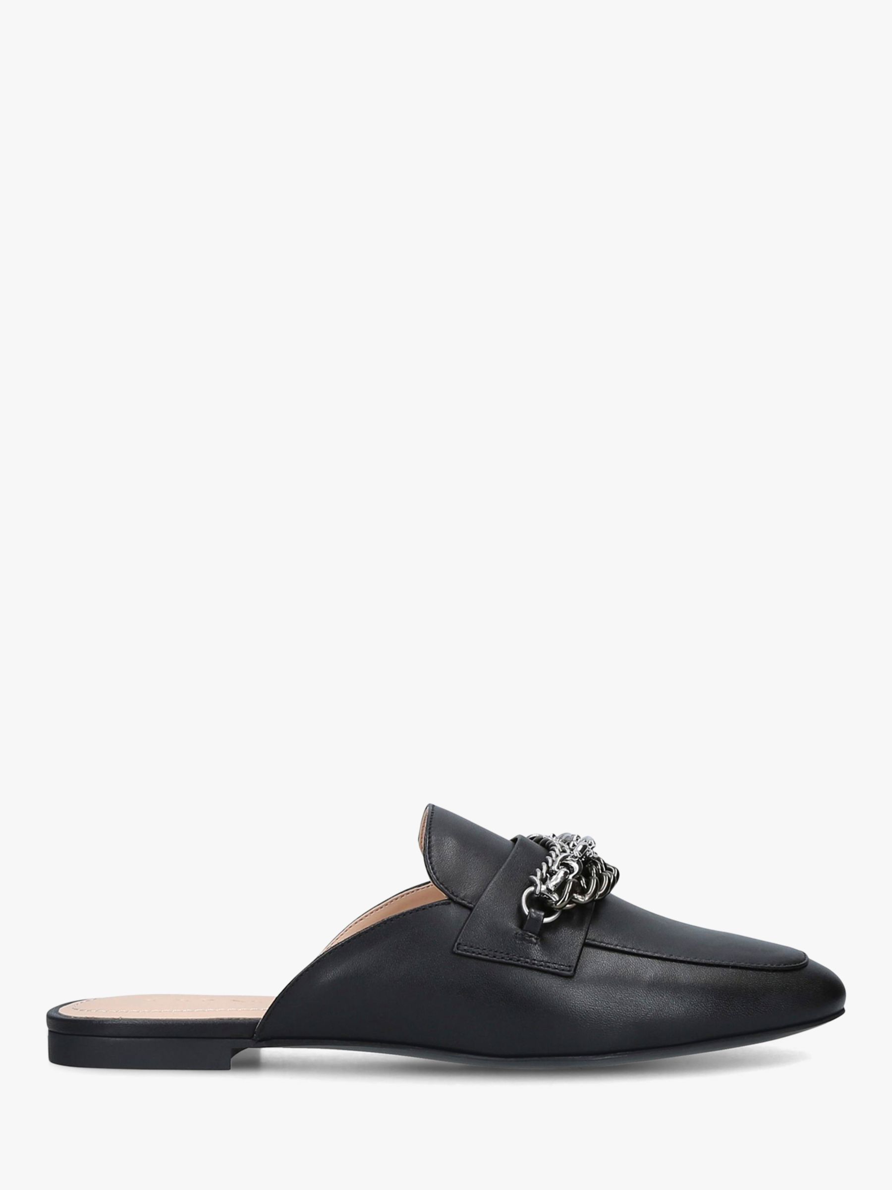 Coach Faye Leather Chain Mule Loafers | Black at John Lewis & Partners