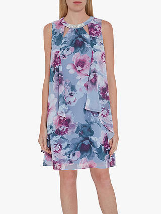 Gina Bacconi Alyona Floral Chiffon Dress, Lilac/Multi