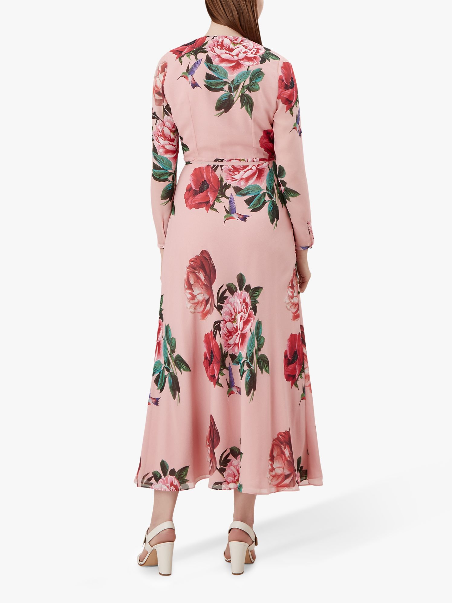 Hobbs Emery Floral Dress, Pink/Multi at John Lewis & Partners