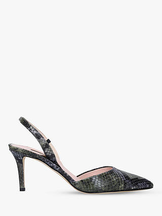 SJP by Sarah Jessica Parker Bliss Sling Back Leather Court Shoes, Green/Multi