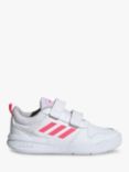 adidas Children's Tensaurus Riptape Running Shoes, FTWR White/Real Pink