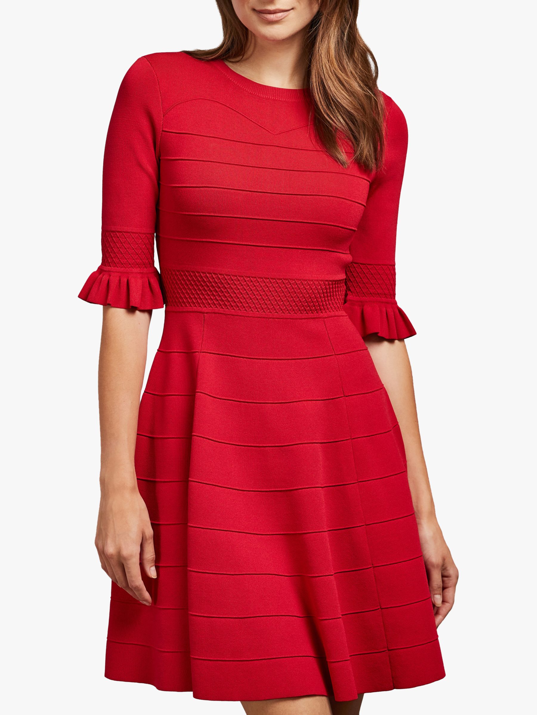 ted baker red ruffle dress