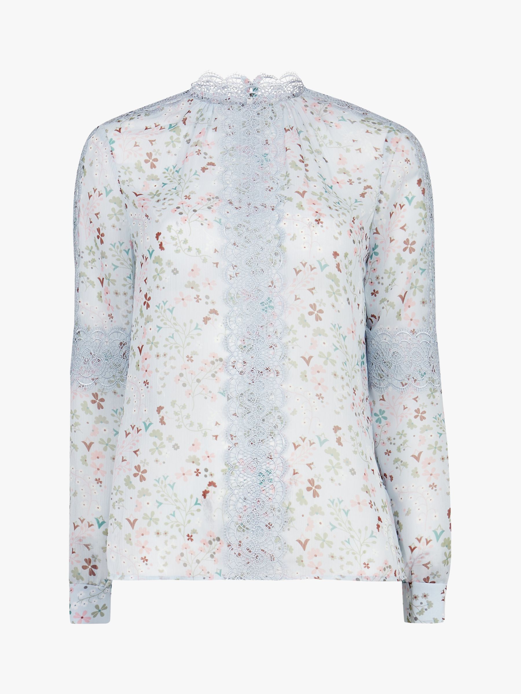 Ted Baker Javiera Floral Blouse, Light Blue