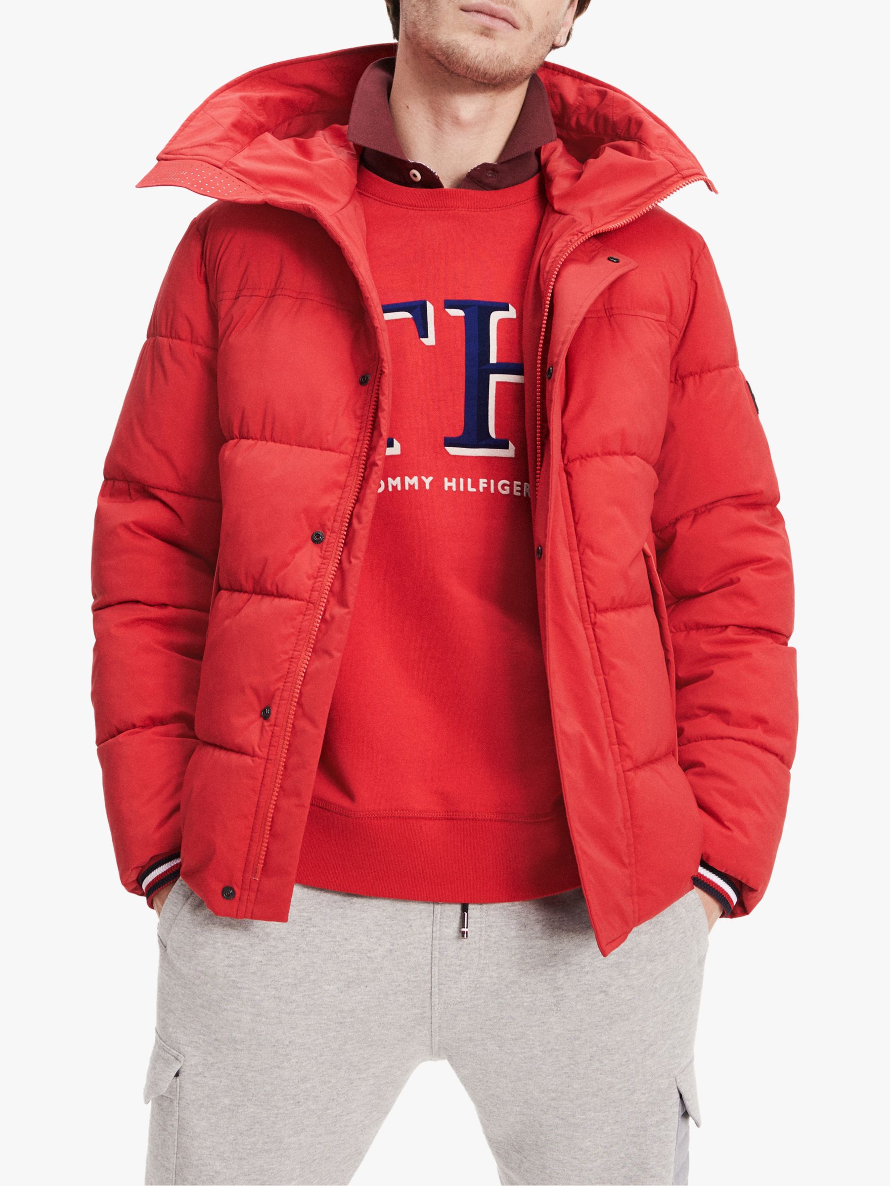 hilfiger two tone hooded bomber