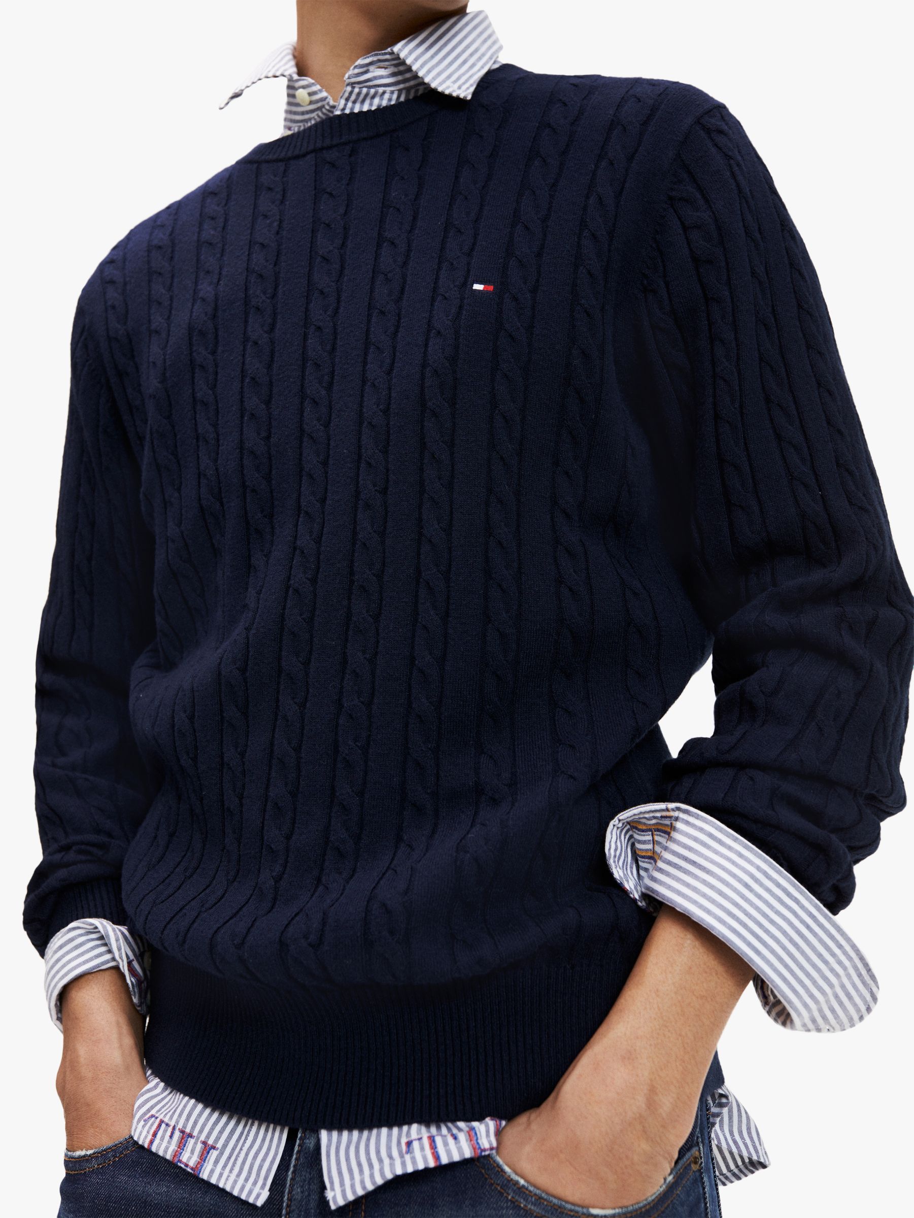 tommy hilfiger mens cable knit sweater