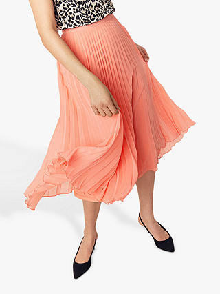 Oasis Pleated Skirt, Soft Orange