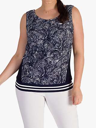 Chesca Contrast Lace Camisole Top, Navy/Ivory
