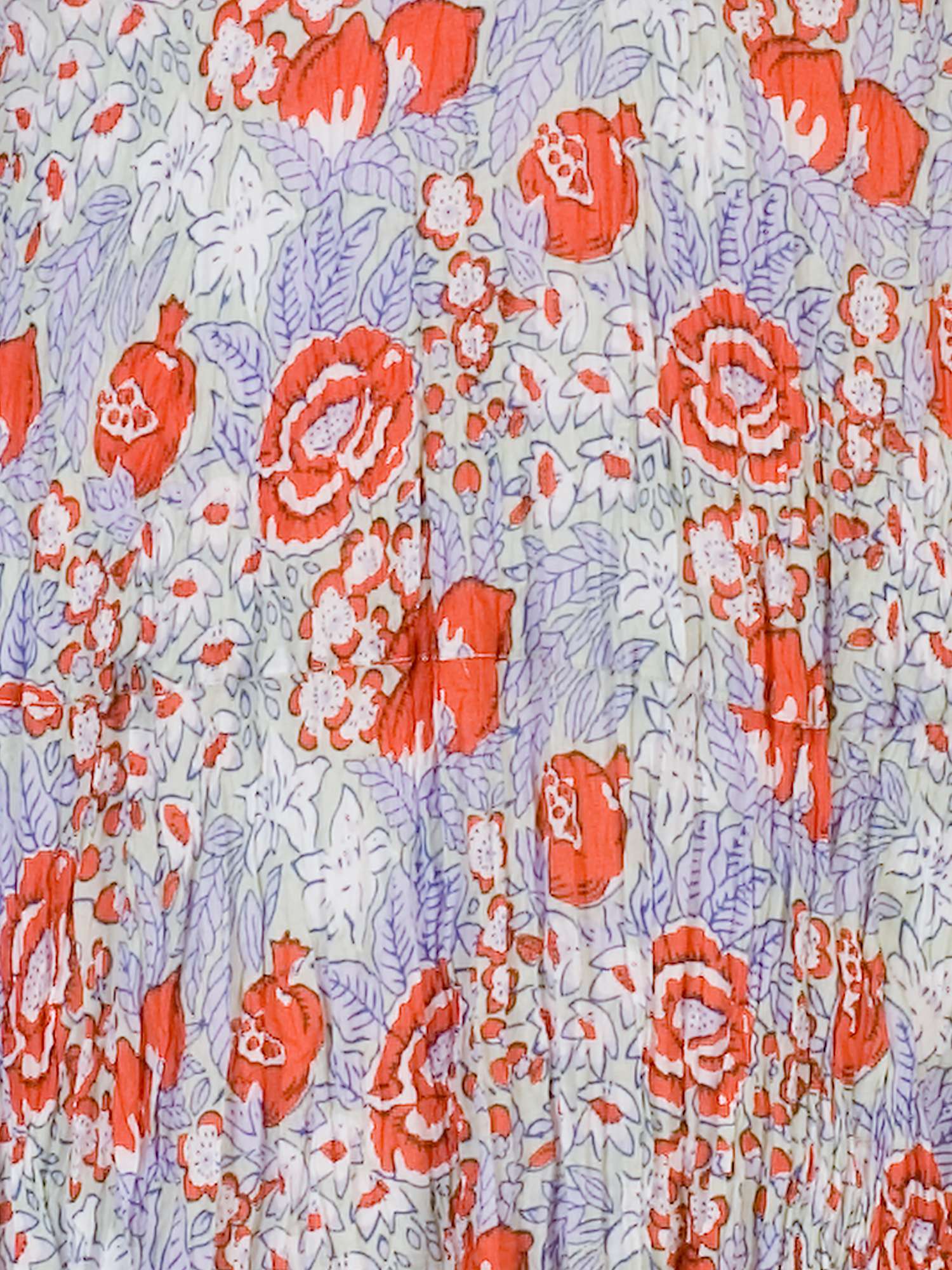 Buy chesca Trim Tiered Floral Print Crushed Cotton Dress, Coral Online at johnlewis.com