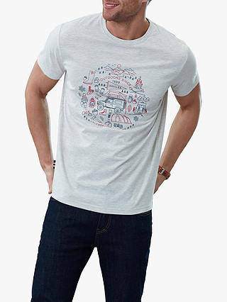 Joules Flynn Graphic Short Sleeve Cotton T-Shirt, Antique Cream