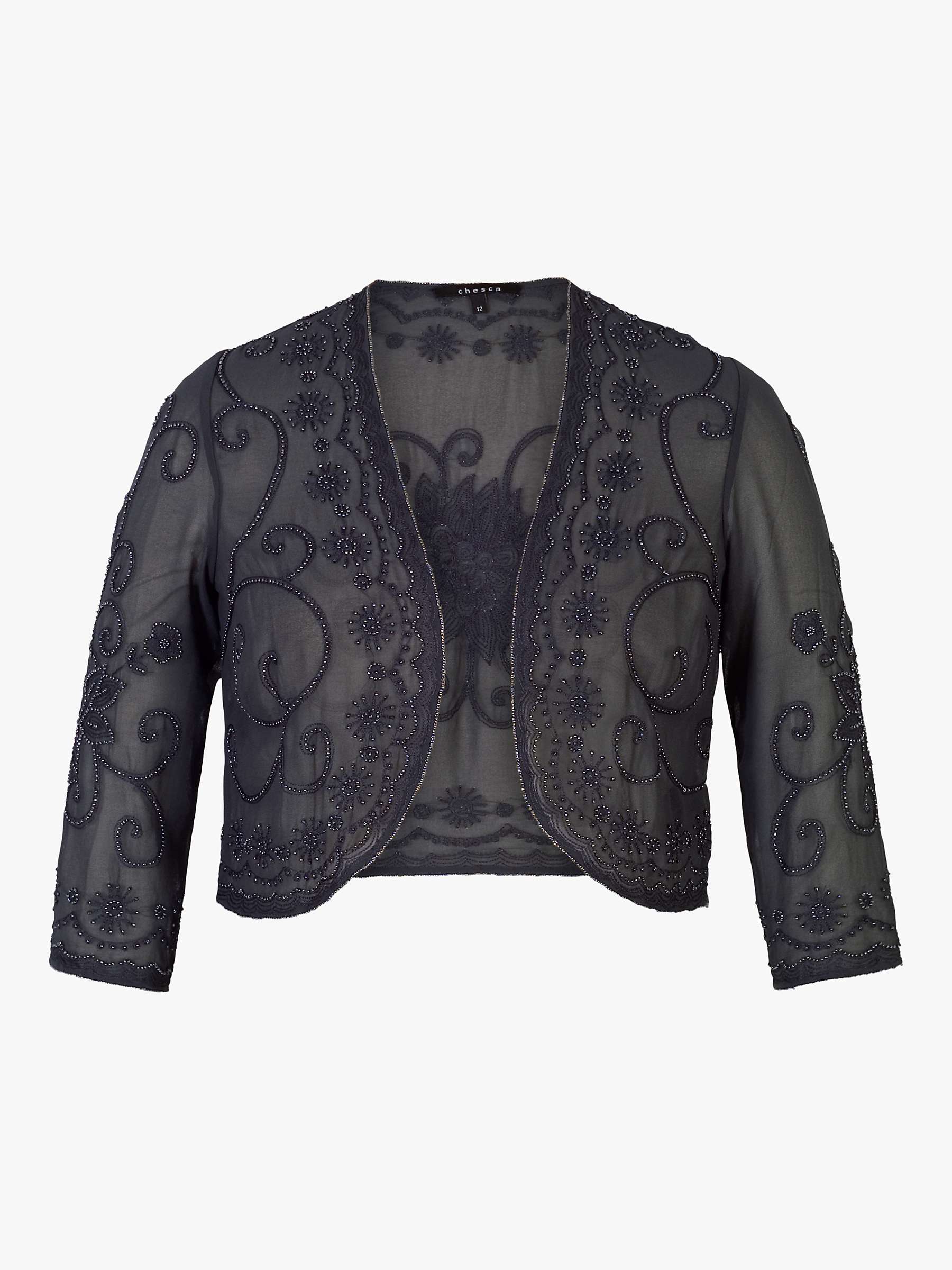 Buy chesca Pewter Beaded and Embroidered Bolero, Pewter Online at johnlewis.com