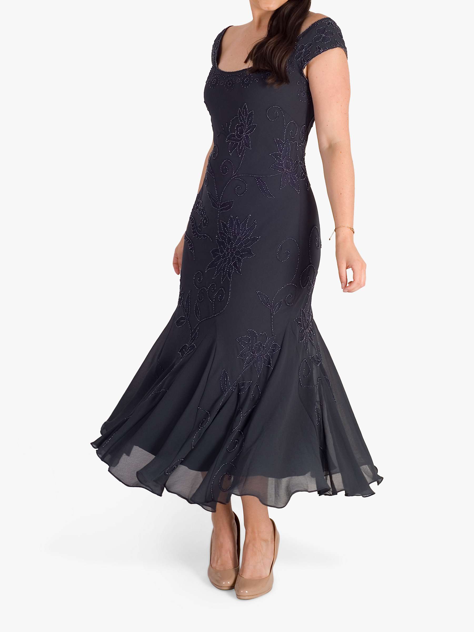 Buy chesca Beaded and Embroidered Dress, Pewter Online at johnlewis.com