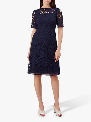Hobbs Mandy Lace Dress, French Navy