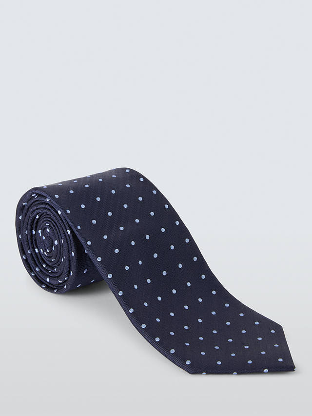 John Lewis Dot Silk Tie, Navy