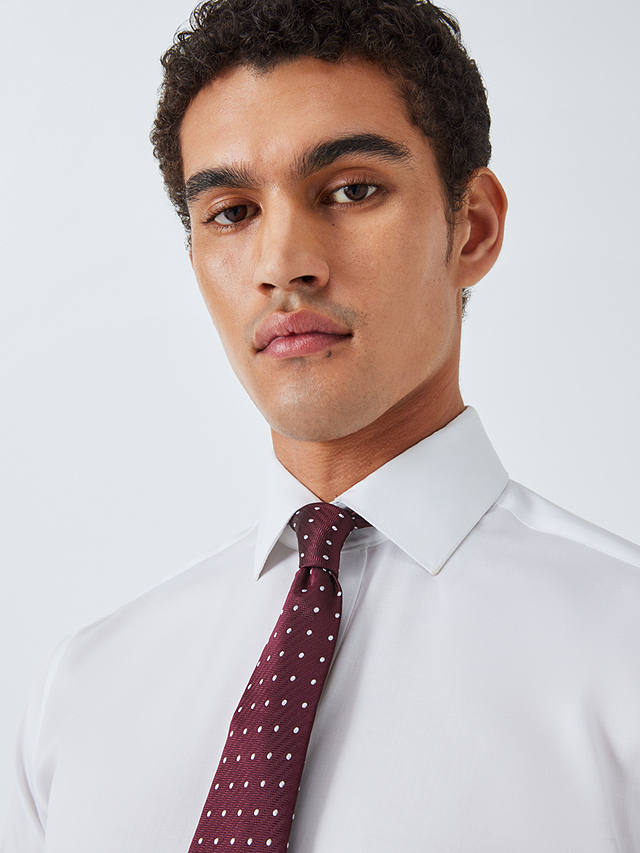 John Lewis Dot Silk Tie, Burgundy