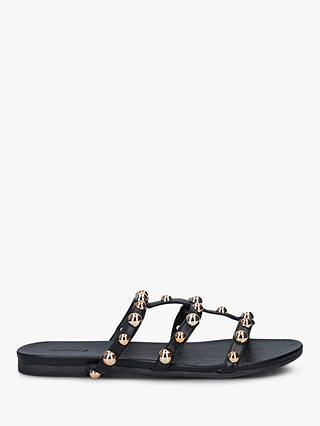 Carvela Kaddie Leather Embellished Slip On Flat Sandals