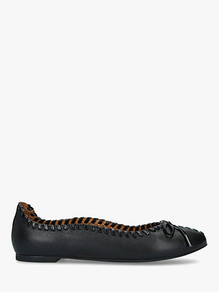 See By Chloé Stitch Leather Ballerina Pumps, Black