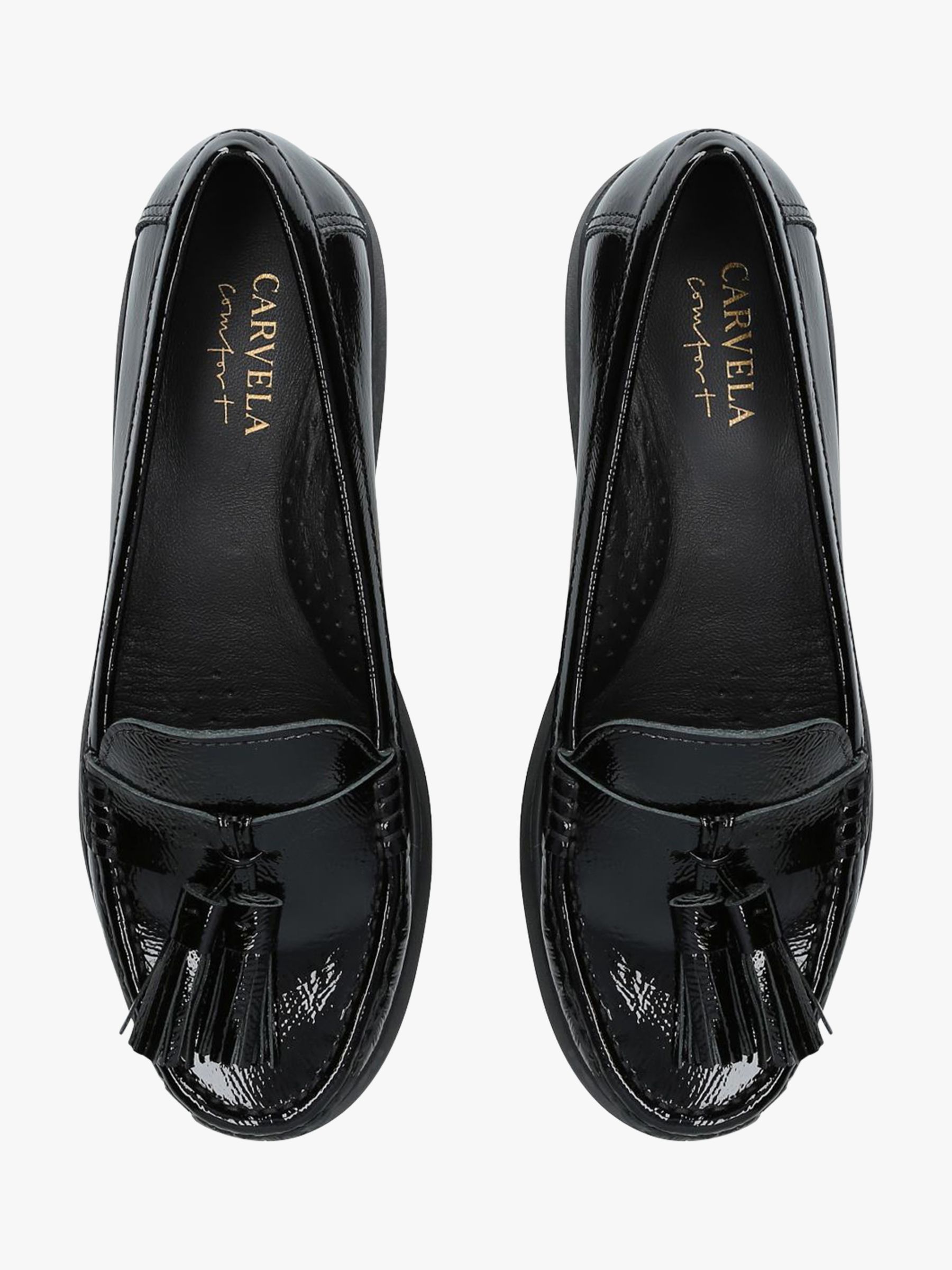 Carvela Comfort Camille Patent Leather Chunky Sole Loafers, Black at ...