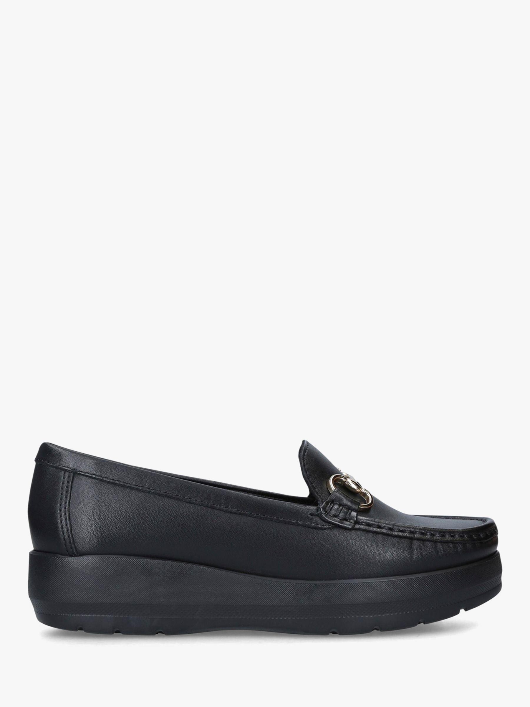 Carvela Comfort Chaz Leather Flatform Loafers, Black