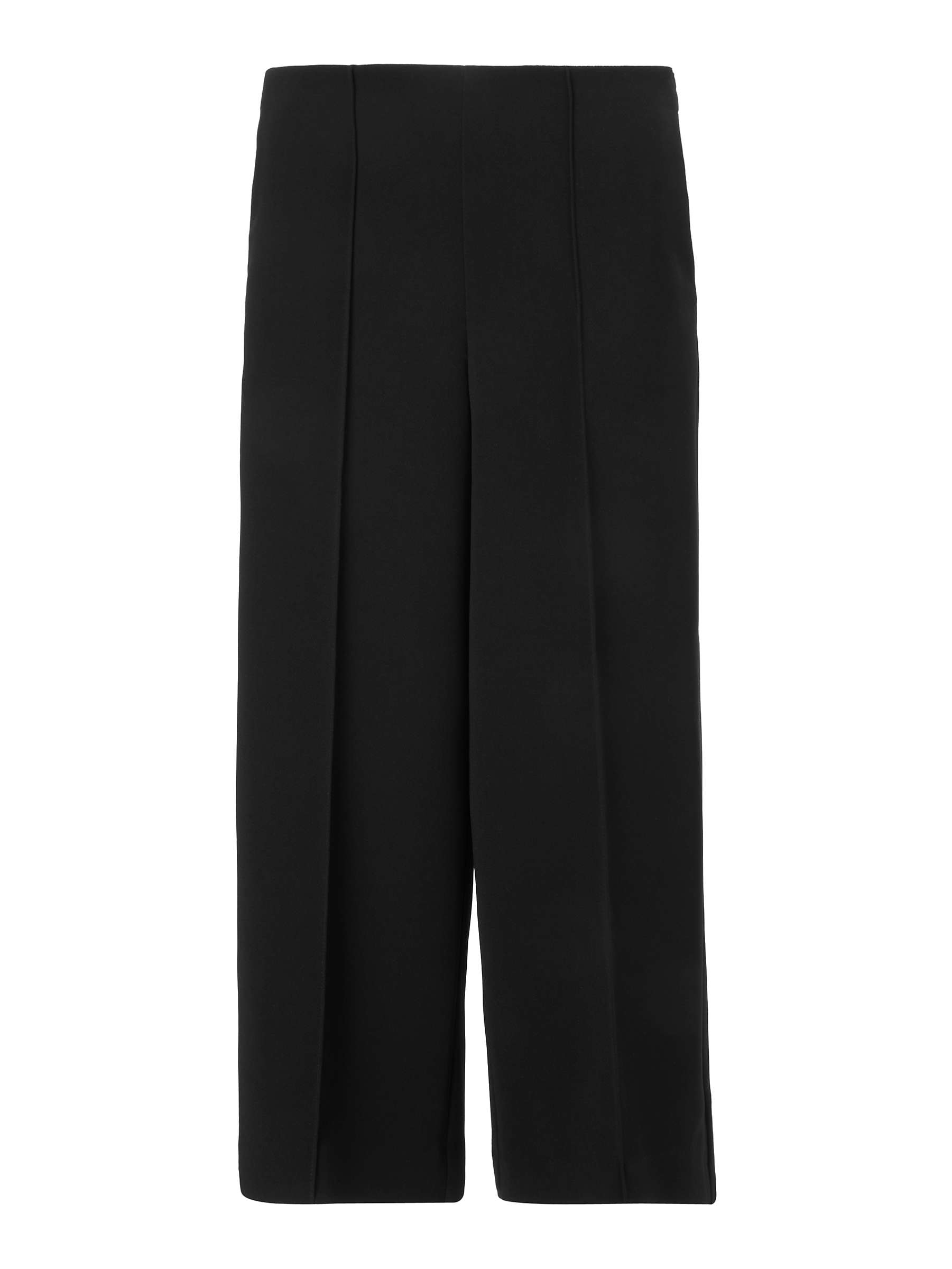 Kin Twill Wide Leg Cropped Trousers, Black at John Lewis & Partners