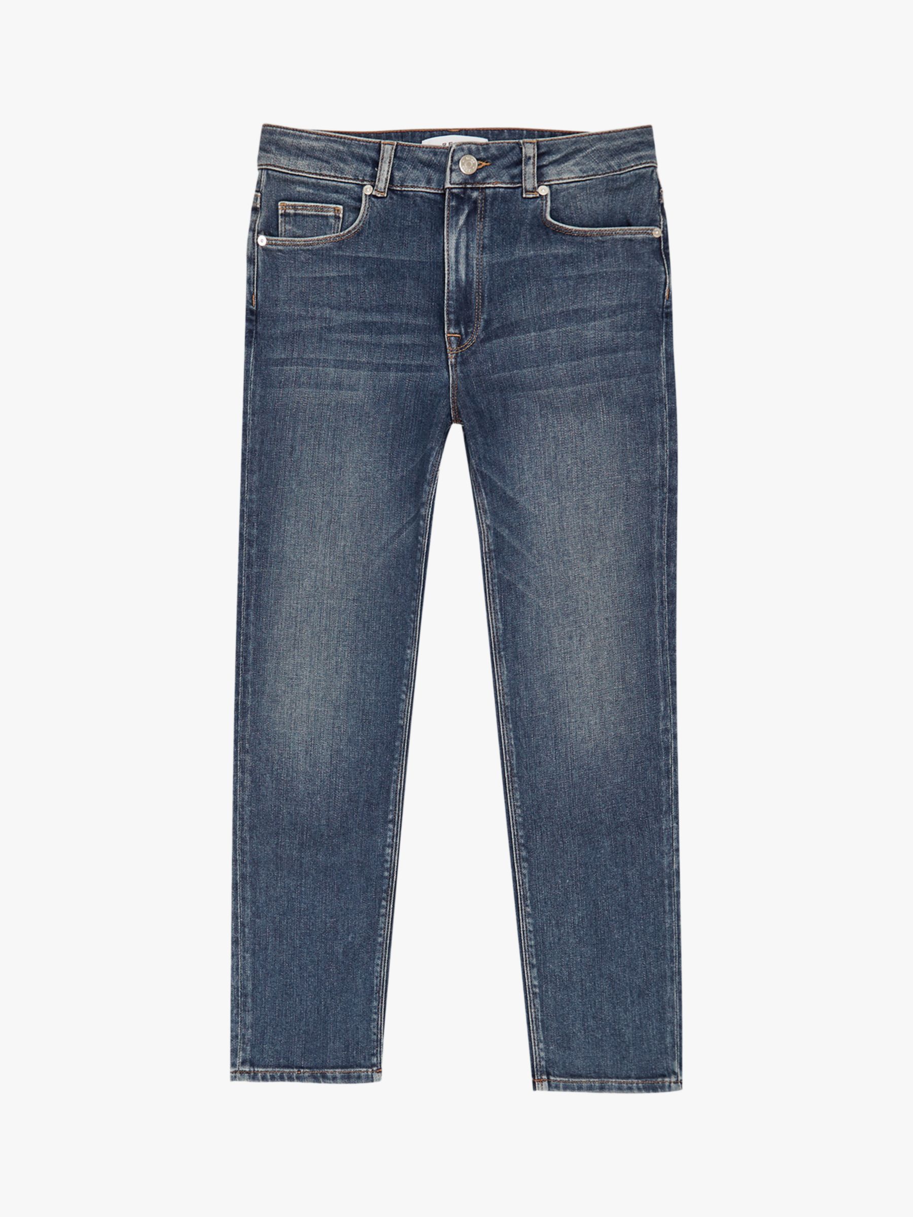 Reiss Bailey Straight Leg Jeans, Washed Blue at John Lewis & Partners
