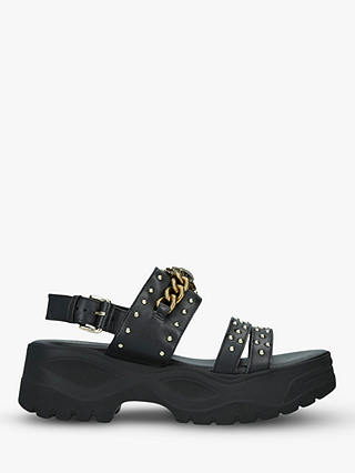 Kurt Geiger London Oden Leather Studded Chunky Sandals, Black