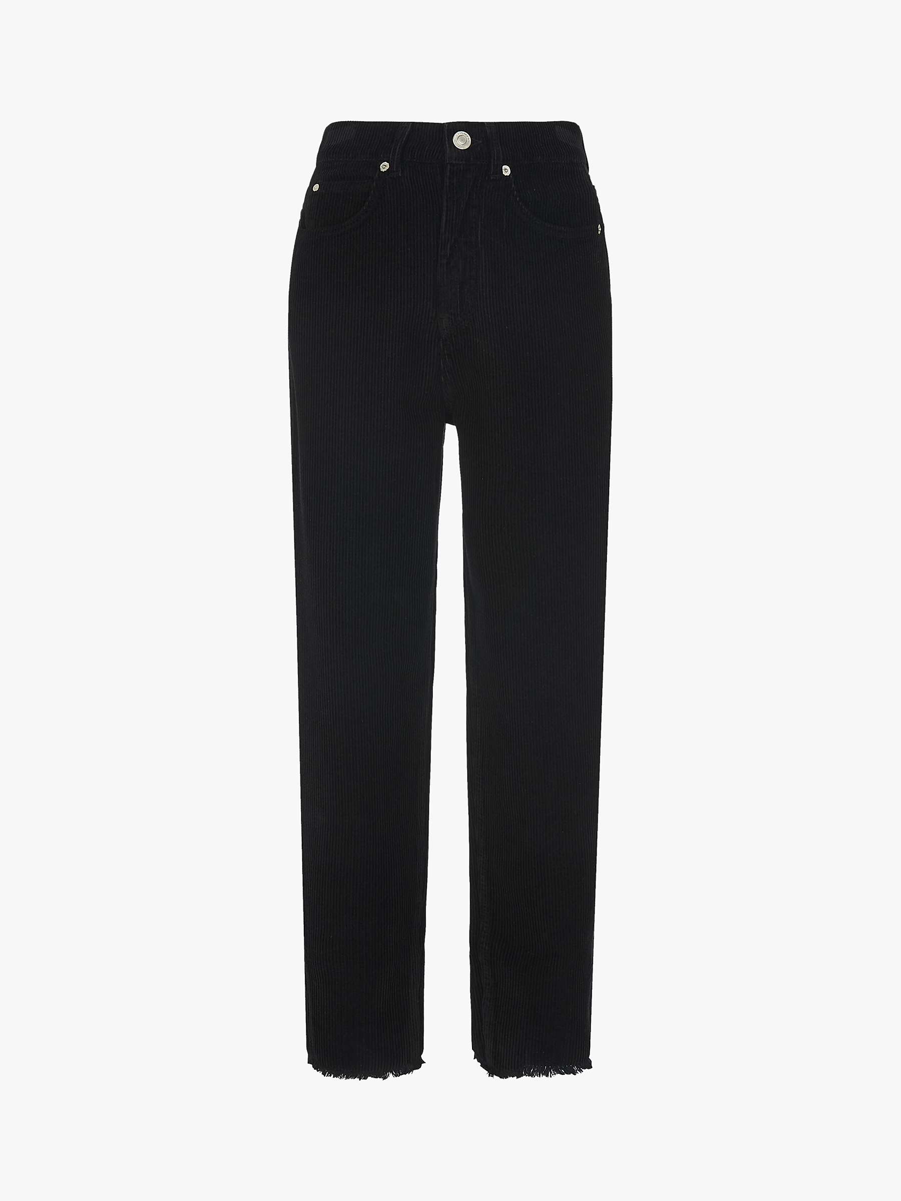 Buy Whistles High Waist Corduroy Trousers, Black Online at johnlewis.com