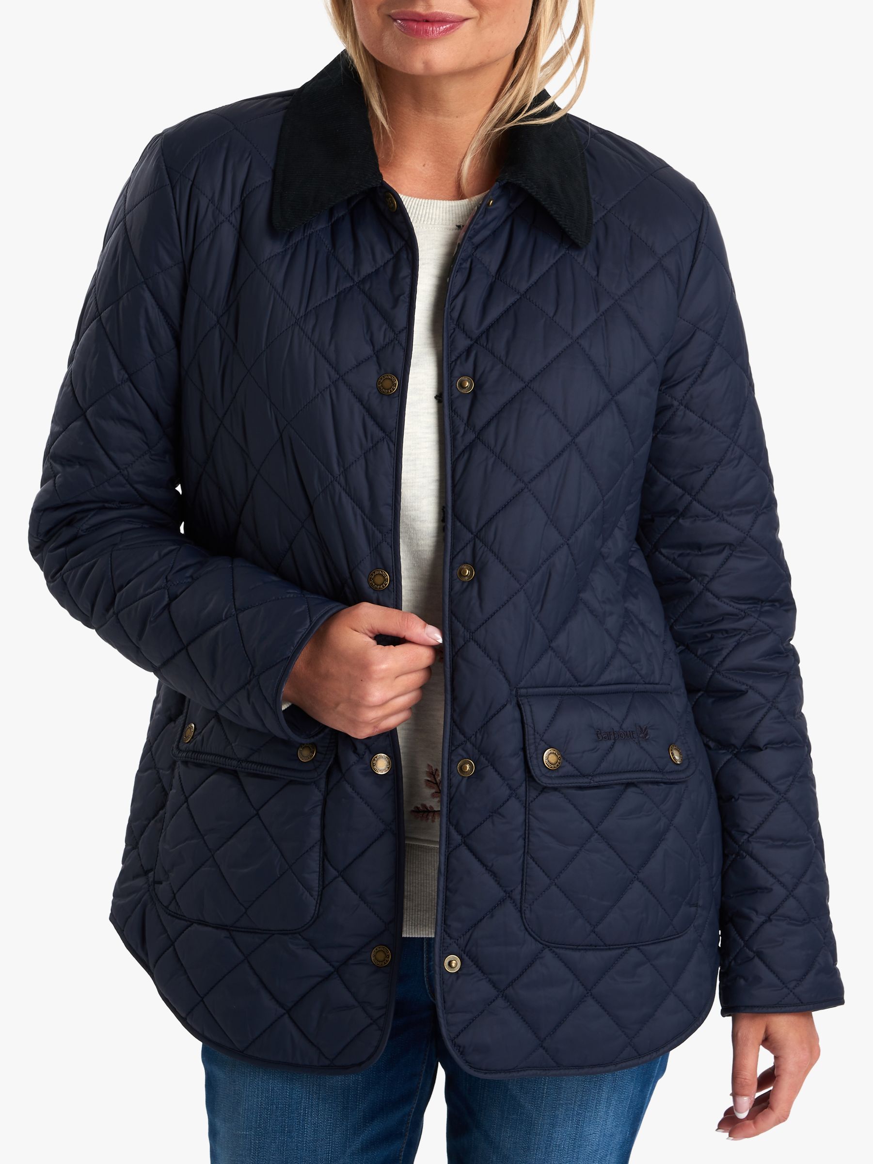 Barbour National Trust Moors Quilted Jacket, Navy, 12