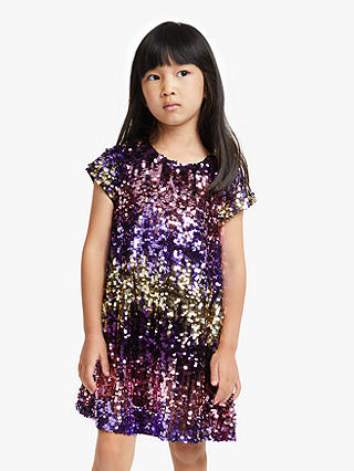 Girls' Sequin Ombre Dress, Purple