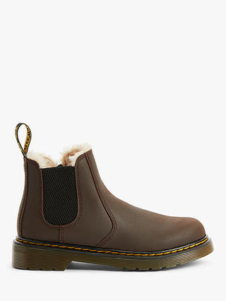 Dr Martens Children's Leonore Pull On Boots, Dark Brown Leather