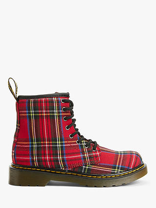 Dr Martens Children's 1460 Lace Up Boots, Red Tartan