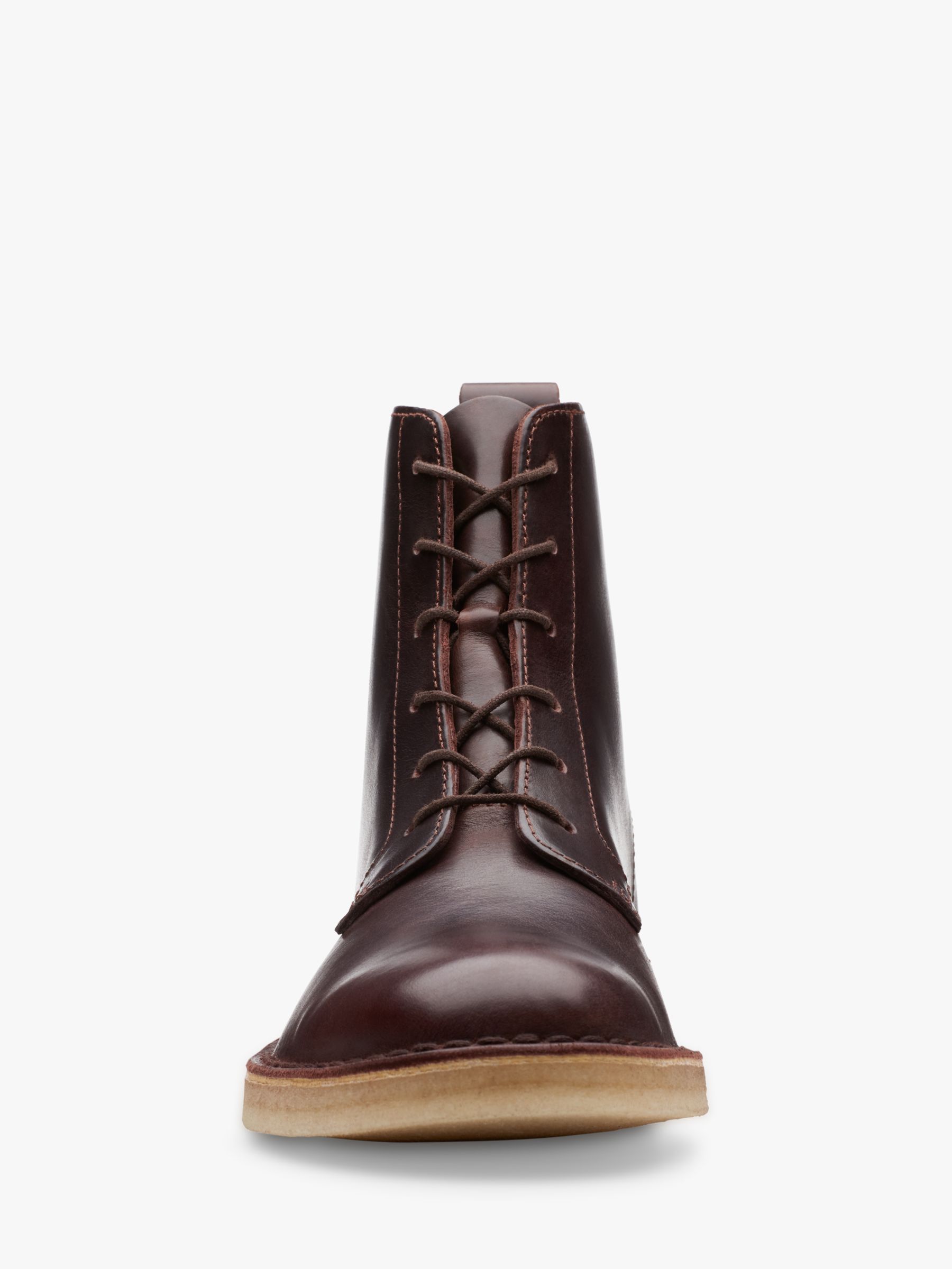 Clarks Originals Desert Mali Leather Boots, Chestnut at Lewis & Partners