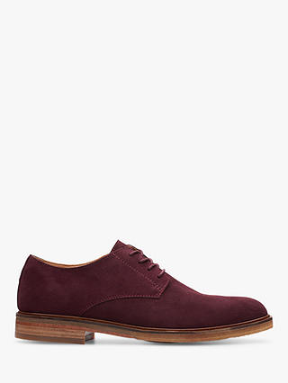 Clarks Clarkdale Moon Suede Derby Shoes, Burgundy