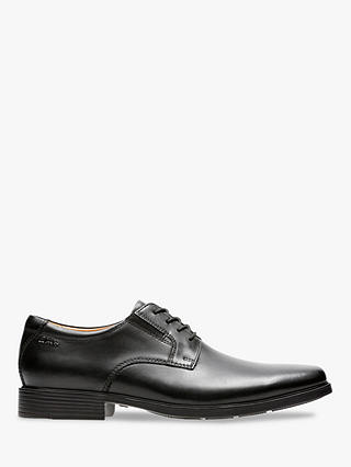 Clarks Tilden Plain Derby Shoes, Black