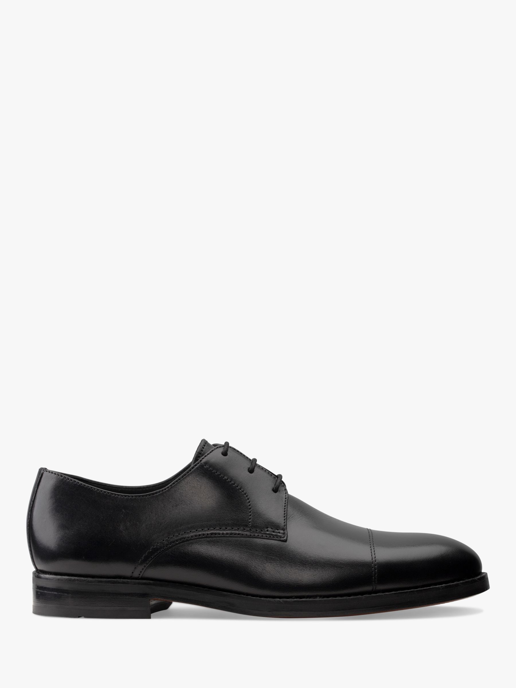 Clarks Oliver Cap Derby Leather Shoes, Black at John Lewis & Partners
