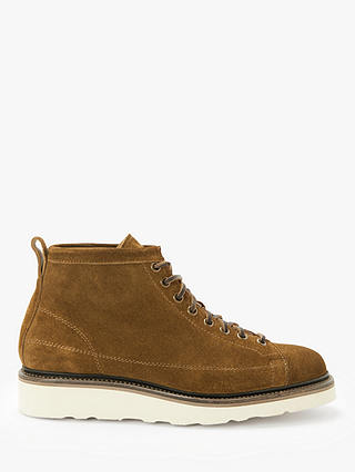 John Lewis & Partners Definitive Suede Welted Roofer Boots, Tobacco