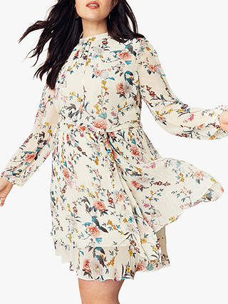 Oasis Curve Tiered Floral Dress, Multi/Natural