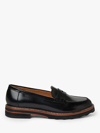 John Lewis & Partners Gabryjel Leather Loafers, Black