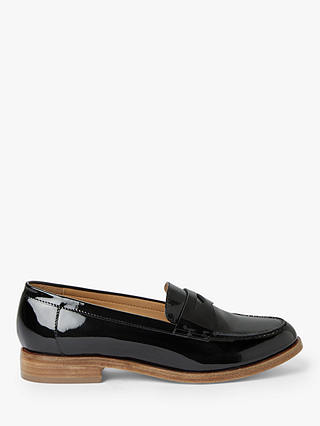 John Lewis & Partners Geert Patent Leather Classic Loafers, Black