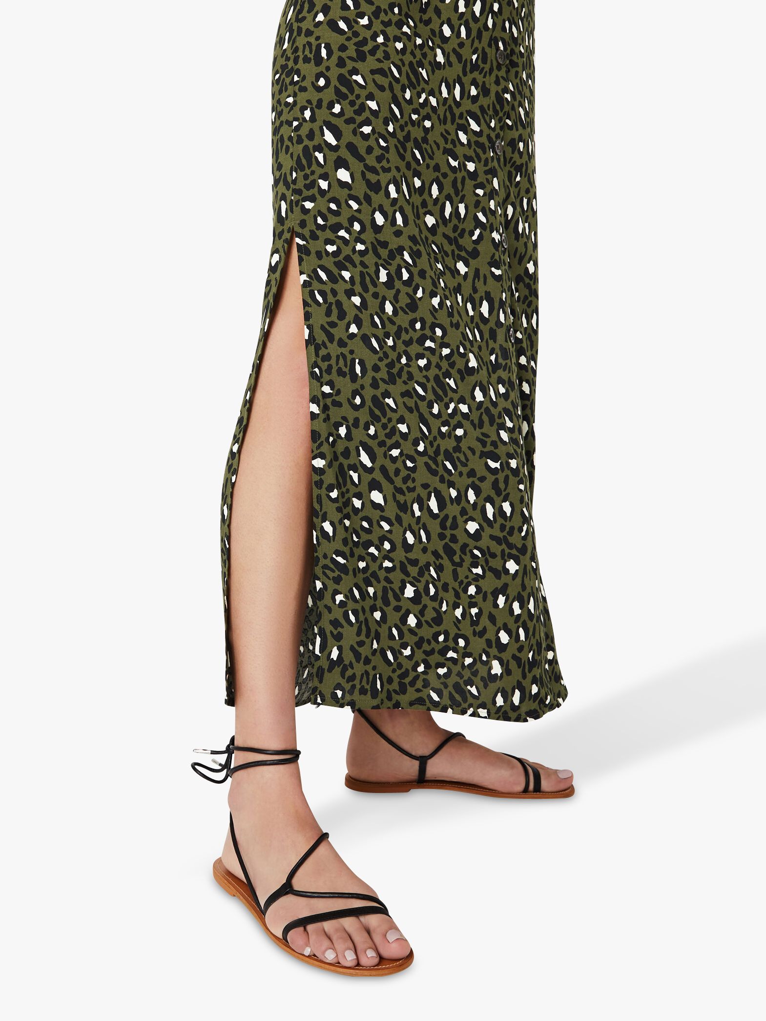 warehouse leopard print maxi skirt