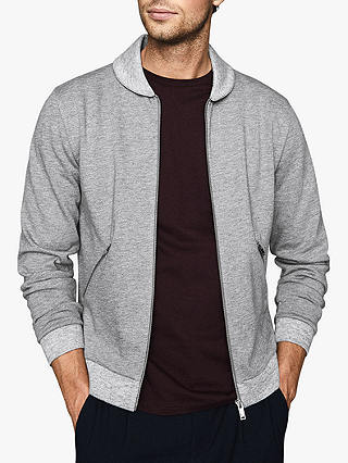 Reiss Harrison Zip Through Sweatshirt, Grey