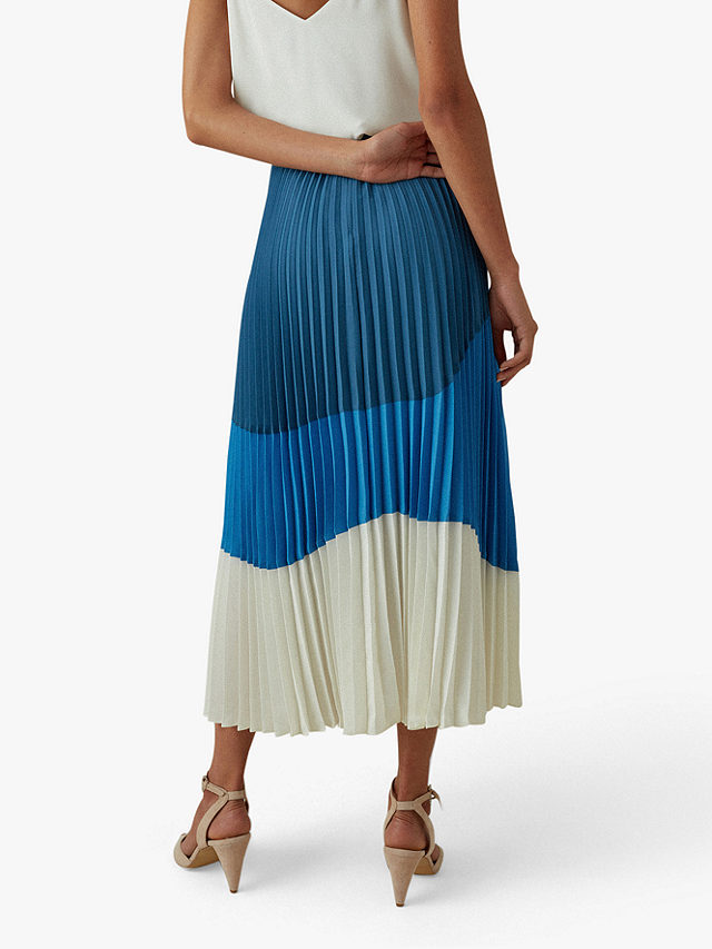 Zo veel Scheiden Comorama Karen Millen Colour Block Pleated Skirt, Blue/Multi, 6