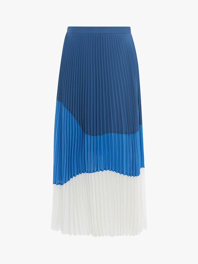 Zo veel Scheiden Comorama Karen Millen Colour Block Pleated Skirt, Blue/Multi, 6
