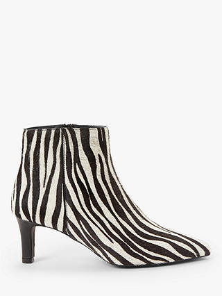 AND/OR Orela Leather Ankle Boots, Zebra Print
