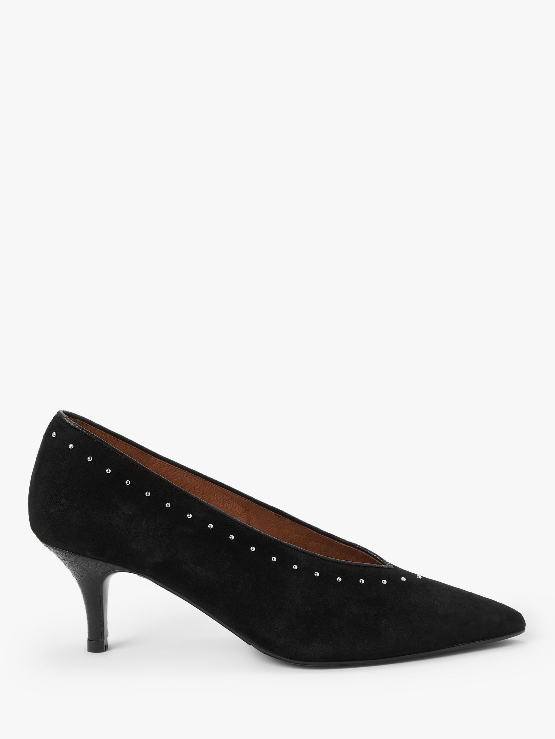 AND/OR Avolene Stud Kitten Heel Court Shoes, Black