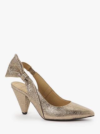 AND/OR Amili Leather Slingback Court Shoes, Metallic Gold
