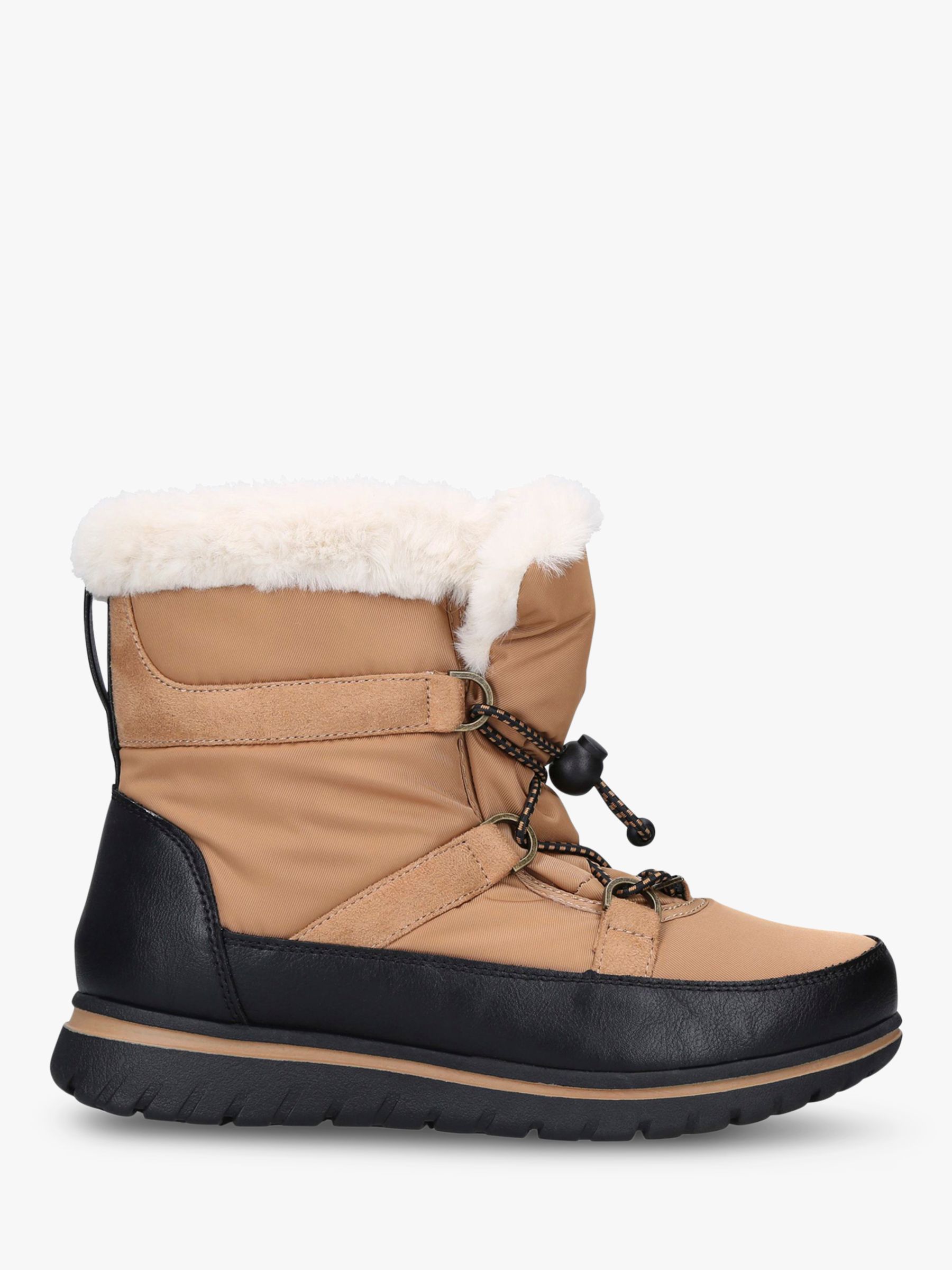 Carvela Comfort Ruby Drawstring Snow Boots, Brown Tan